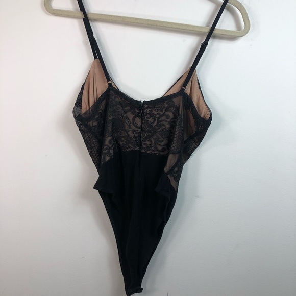 Lace Bodysuit Black and Tan  size M forever 21 - Picture 2 of 6